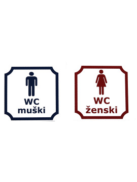 WC muški ženski nalepnica 10cm