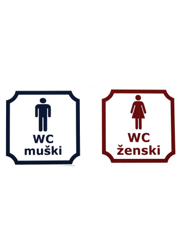WC muški ženski nalepnica 10cm