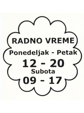 Radno vreme za radnje  izrada i prodaja